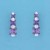SPC 3 SQ.SHAPE PURPLE CZ TAPERING STUDS=
