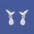 SPC V SHAPE STUD WITH CZ TEARDROP DROP =