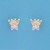 SPC 8mm YELLOW/PINK CZ BUTTERFLY STUDS =