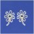 SPC BLUE CRYSTAL/WIRE LOOP FLOWER STUDS