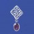 SPC CELTIC STUD WITH 8x6 GARNET DROP