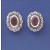 SPC 6x4mm GARNET MARCASITE FLOWER STUDS=