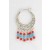 SPC CUTOUT SCROLL CREOLES-RED/BLUE BEADS