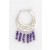 SPC CUTOUT SCROLL CREOLES-AMETHYST BEADS