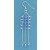 SPC BLUE CRYSTAL/CHAIN DROP EARRINGS