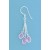 SPC 3 TEARDROP PINK STONE CHAIN EARRINGS