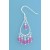 SPC TEARDROP DROP EARRING/PINK CRYSTALS