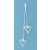 SPC 2 ROW TIF HEART CHAIN DROP STUDS   =