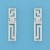 SPC HINGED GREEK KEY BAR STUD EARRINGS =