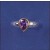 SPC TEARDROP PURPLE CZ/PLATED BEZEL RIN-