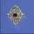 SPC 4mm ROUND ONYX MARCASITE SET RING