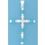 SPC 50x35mm IMM.TURQ/LASER BEADS CROSS