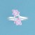 SPC PINK CZ TWO LEAF CROSSOVER RING    =