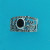 SPC ONYX/MARCASITE RING                -