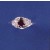 SPC GARNET/CZ FANCY CLUSTER X-OVER RING