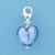 SPC 13mm BLUE MURANO HEART CLIPON PEND=]