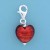 SPC 13mm RED MURANO HEART CLIPON PEND. =